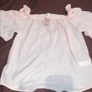 Brand new pink blouse with ties